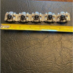 Mexican Silver and Black Onyx bracelet, 7” perfect catch,